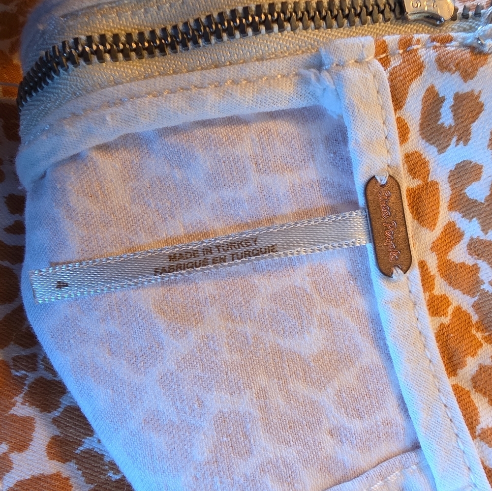 Free People Leopard Mini Skirt Stretch Denim Animal Print High Waist Size 4 - Picture 7 of 7